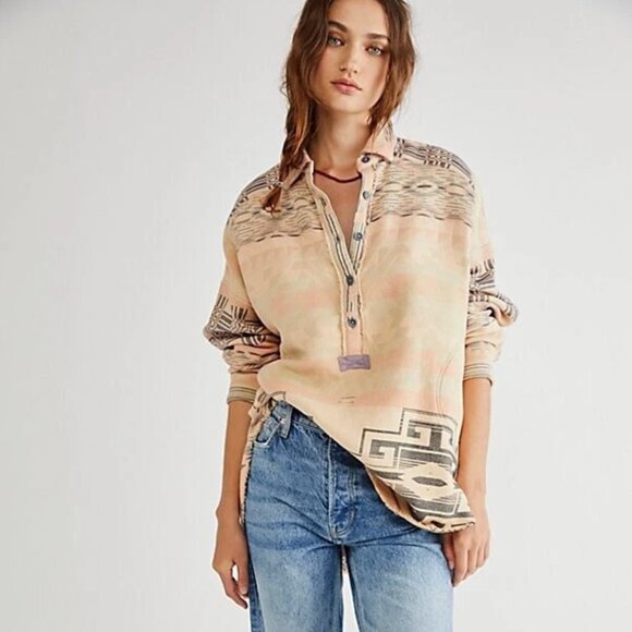 We The Free Arizona Sky Pullover in Sand Combo XS - Picture 1 of 4